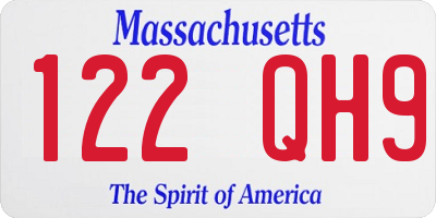 MA license plate 122QH9
