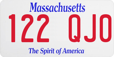 MA license plate 122QJ0