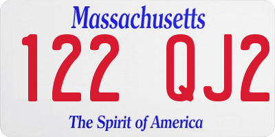 MA license plate 122QJ2