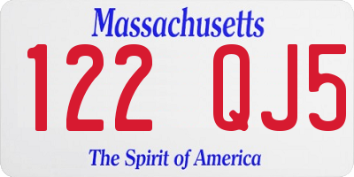 MA license plate 122QJ5