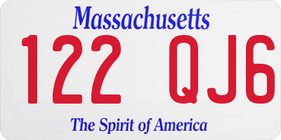 MA license plate 122QJ6