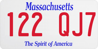 MA license plate 122QJ7