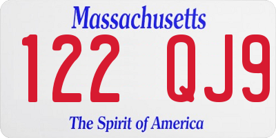 MA license plate 122QJ9