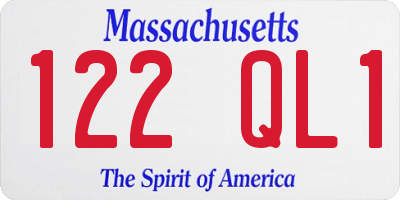 MA license plate 122QL1