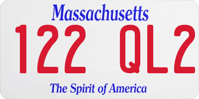MA license plate 122QL2