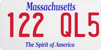 MA license plate 122QL5