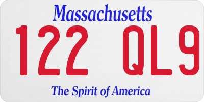 MA license plate 122QL9