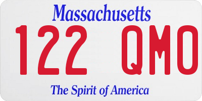 MA license plate 122QM0