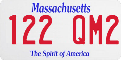 MA license plate 122QM2