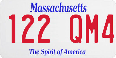 MA license plate 122QM4