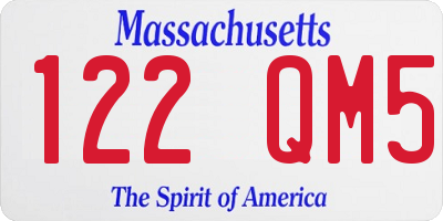 MA license plate 122QM5
