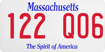 MA license plate 122QO6