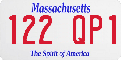 MA license plate 122QP1