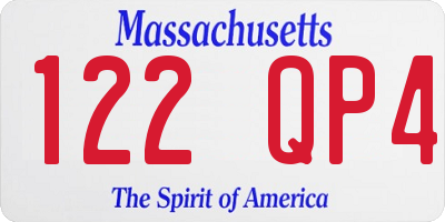 MA license plate 122QP4