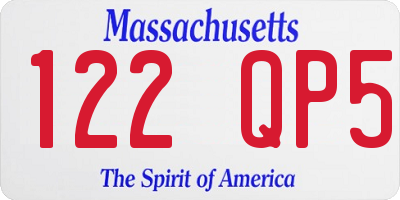 MA license plate 122QP5