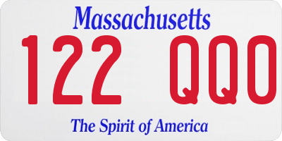 MA license plate 122QQ0