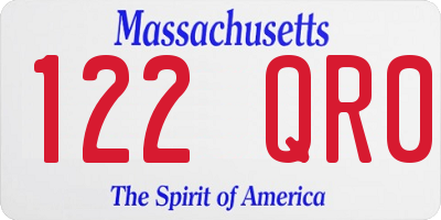 MA license plate 122QR0