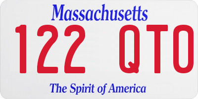 MA license plate 122QT0