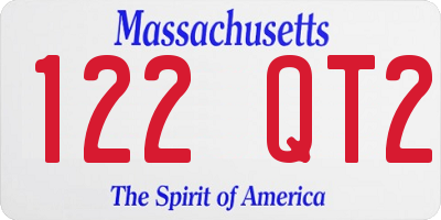 MA license plate 122QT2