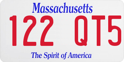 MA license plate 122QT5