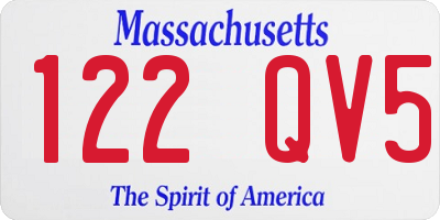 MA license plate 122QV5