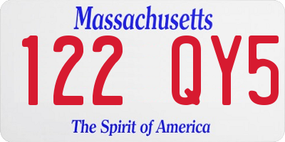 MA license plate 122QY5