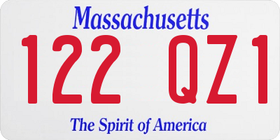 MA license plate 122QZ1