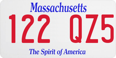 MA license plate 122QZ5