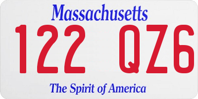 MA license plate 122QZ6