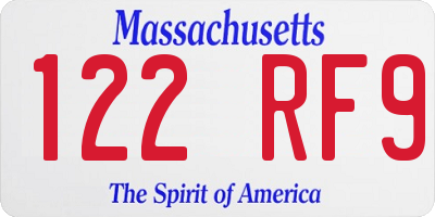 MA license plate 122RF9