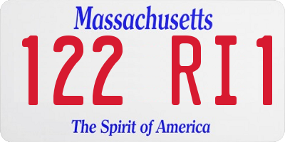 MA license plate 122RI1