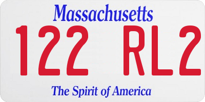 MA license plate 122RL2