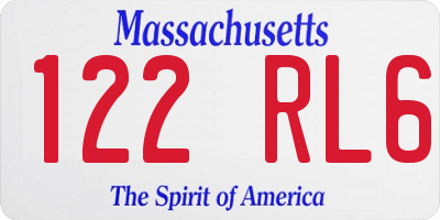 MA license plate 122RL6