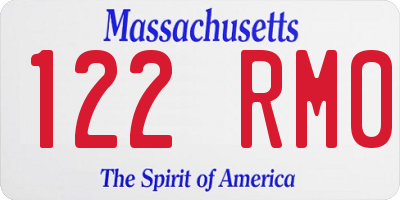 MA license plate 122RM0