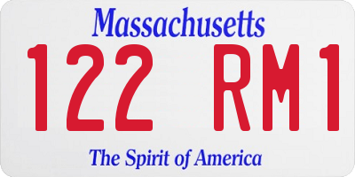 MA license plate 122RM1