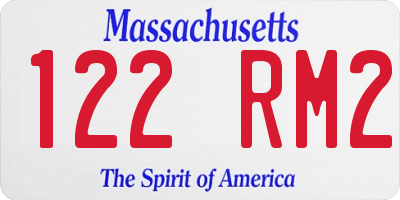 MA license plate 122RM2