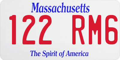 MA license plate 122RM6