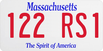 MA license plate 122RS1