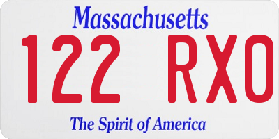 MA license plate 122RX0