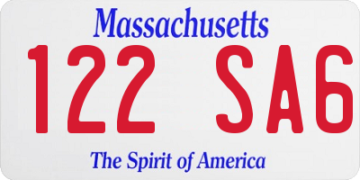 MA license plate 122SA6