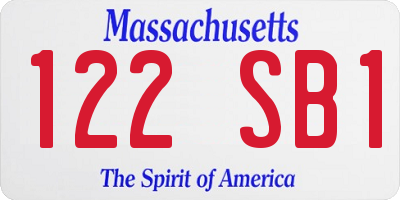 MA license plate 122SB1