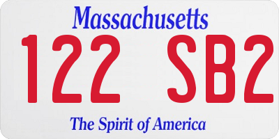 MA license plate 122SB2