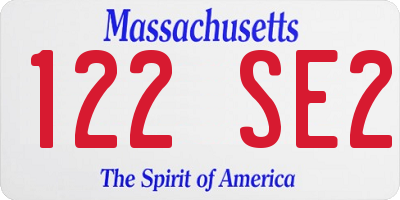 MA license plate 122SE2