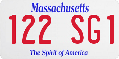 MA license plate 122SG1