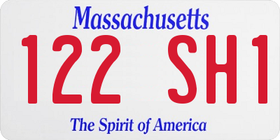 MA license plate 122SH1