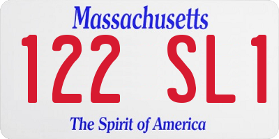 MA license plate 122SL1