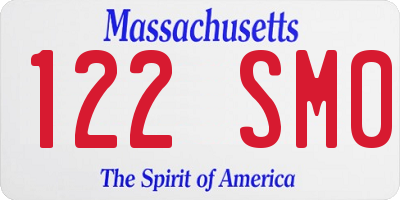 MA license plate 122SM0