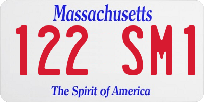MA license plate 122SM1