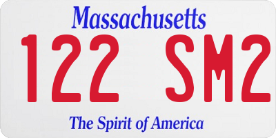 MA license plate 122SM2