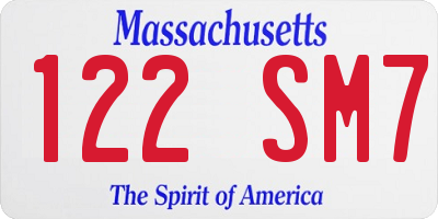 MA license plate 122SM7